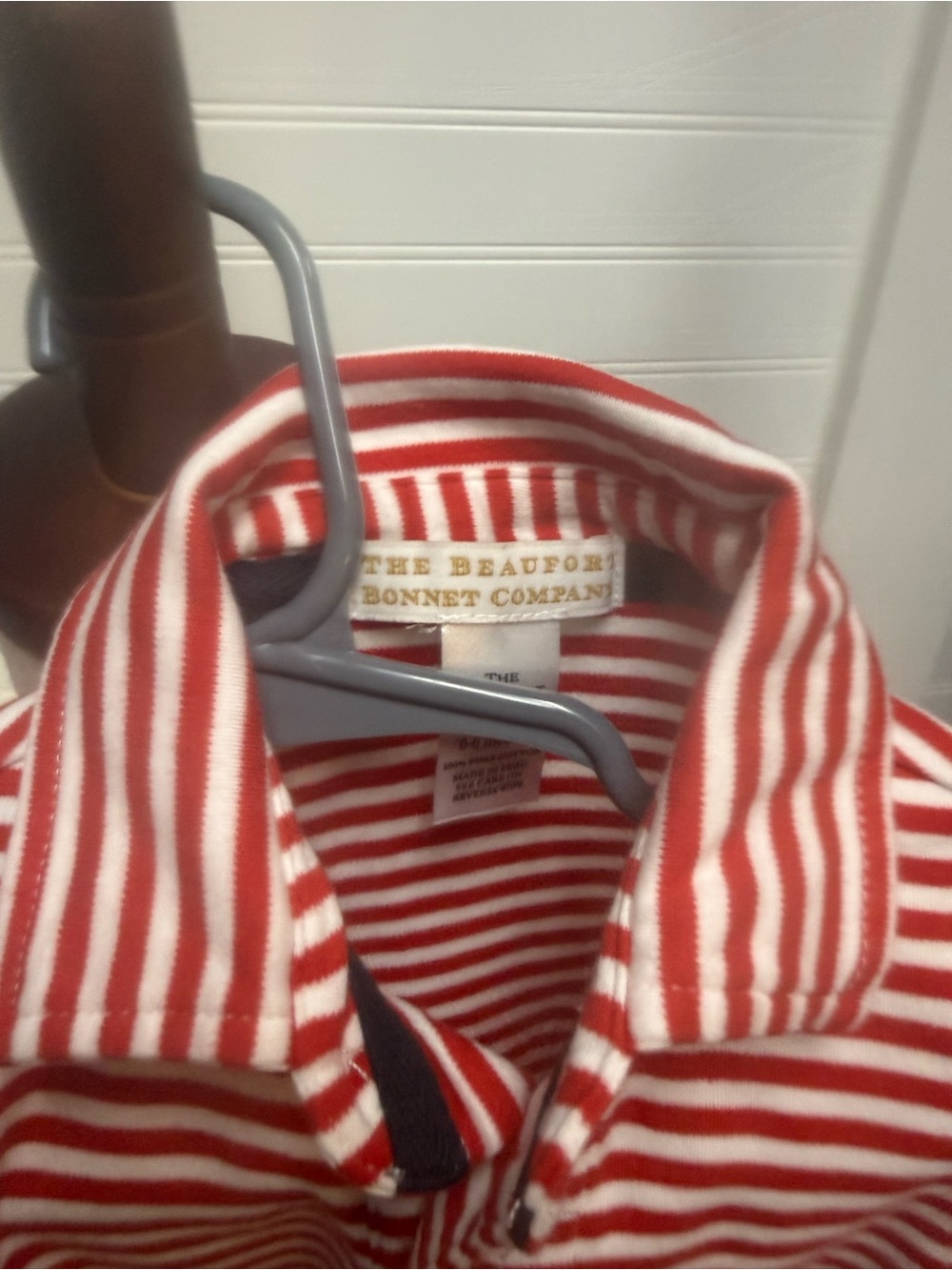 The Beaufort Bonnet Company Red & White Striped Button-Down Kids Shirt - Picture 2 of 5